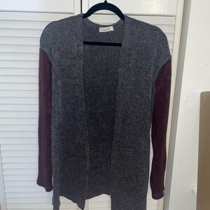 Ginger G Gray and Red Cardigan Sweater